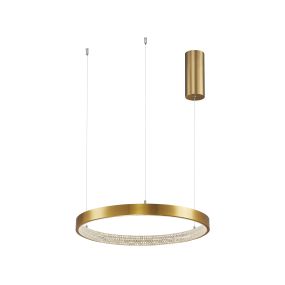 Nova Luce Preston - Pendelleuchte - Ø 40 x 120 cm - 25W dimmbare LED inkl - Messing antikgold