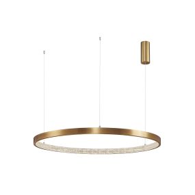 Nova Luce Preston - Pendelleuchte - Ø 110 x 120 cm - 60W dimmbare LED inkl - Messing antikgold