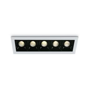 ONE Light Shop Square Boxen - Einbaustrahler - 146 x 45 mm, 137 x 36 mm Einbaumaß - 5 x 2W dimmbare LED inkl. - weiß