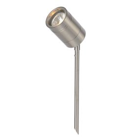 Lucide Arne - Bodenstrahler auf Erdspieß - 6,3 x 6,3 x 36 cm - 5W LED inkl. - IP44 - Chrom satiniert