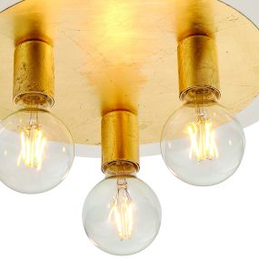 ONE Light Retro - Aufbaustrahler 3L - Ø 36 x 9,4 cm - Messing