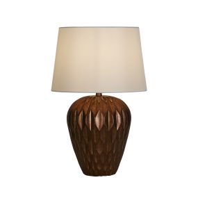 Searchlight Rosetta - Tischleuchte - Ø 40 x 58 cm - Bronze und Weiß