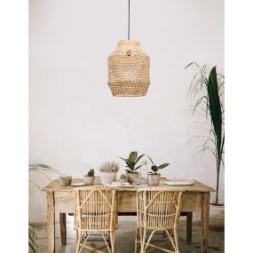 Nova Luce Mia - Pendelleuchte - Ø 35 x 215 cm - hellbraun