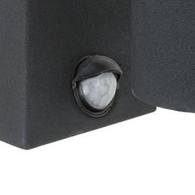 Lucide Arne - Wandleuchte mit Bewegungssensor - 6,3 x 12 x 22,5 cm - 2 x 5W LED inkl. - IP44 - schwarz