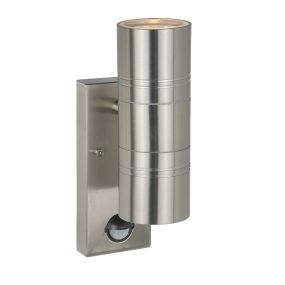 Lucide Arne - Wandleuchte mit Bewegungssensor - 6,3 x 12 x 22,5 cm - 2 x 5W LED inkl. - IP44 - Chrom satiniert