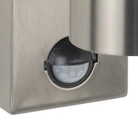 Lucide Arne - Wandleuchte mit Bewegungssensor - 6,3 x 12 x 22,5 cm - 2 x 5W LED inkl. - IP44 - Chrom satiniert