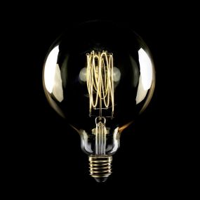 Creative Cables LED-Filament-Lampe - Ø 12,5 x 17,8 cm - E27 - 7W dimmbar - 2700K - Bernstein