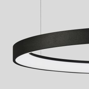 Nova Luce Pertino - Pendelleuchte - Ø 58 x 150 cm - 48W dimmbare LED inkl. - Sand schwarz