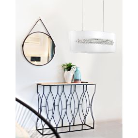 Nova Luce Thelta - Hängeleuchte - 58 x 26 x 110 cm - Chrom und Weiß