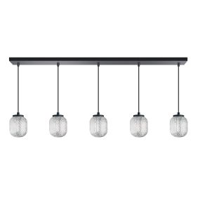 ETH Kristel - pendelleuchte - 120 x 15 x 200 cm - transparent und schwarz