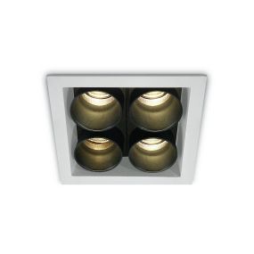 ONE Light Dark Light Tubes - Einbaustrahler - 77 x 77 mm, 68 x 68 mm Einbaumaß - inkl. 10W LED - weiß