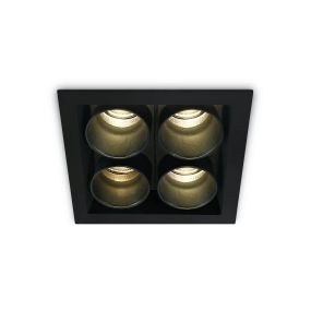 ONE Light Dark Light Tubes - Einbaustrahler - 77 x 77 mm, 68 x 68 mm Einbaumaß - inkl. 10W LED - schwarz