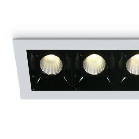 ONE Light Shop Square Boxes - Einbaustrahler - 106 x 45 mm, 97 x 36 mm Einbaumaß - 3 x 2W dimmbare LED inkl. - weiß