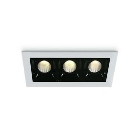 ONE Light Shop Square Boxes - Einbaustrahler - 106 x 45 mm, 97 x 36 mm Einbaumaß - 3 x 2W dimmbare LED inkl. - weiß