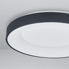 Nova Luce Rando Smart - Deckenleuchte - Ø 60 x 9 cm - 50W dimmbare LED inkl. - Tuya - sand schwarz