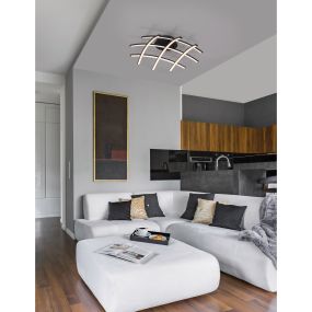 Nova Luce Gropius - Deckenleuchte - Ø 59 x 15 cm - 36W dimmbare LED inkl. - Sand schwarz