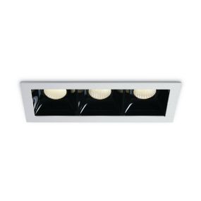 ONE Light Shop Square Boxes - Einbaustrahler - 157 x 62 mm, 150 x 57 mm Einbaumaß - 3 x 6,5W dimmbare LED inkl. - weiß