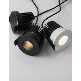 Nova Luce Petit - Einbaustrahler - Ø 62 mm, Ø 55 mm Einbaugröße - 9W LED inkl. - IP42 - sand schwarz