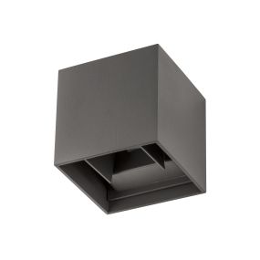 Nova Luce Como - Außenwandleuchte - 11,2 x 11,2 x 11,2 cm - 2 x 3W LED inkl. - IP54 - dunkelgrau