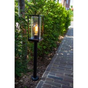 Lutec Flair - Gartenpfosten - 12 x 12 x 75 cm - IP44 - mattschwarz