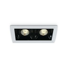 ONE Light Shop Square Boxes - Einbaustrahler - 75 x 45 mm, 66 x 36 mm Einbaumaß - 2 x 2W dimmbare LED inkl. - weiß