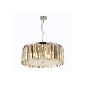 Searchlight Clarissa - Pendelleuchte - Ø 60 x 150 cm - Bernstein und Chrom