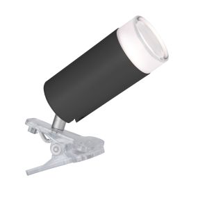 Lutec Klipa - Clip-Lampe - intelligente Beleuchtung - Lutec Connect - 16,3 x 13,3 x 6,3 cm - 4,7W LED inkl. - Dimmfunktion und einstellbare Lichtfarbe per App - RGB+W - schwarz