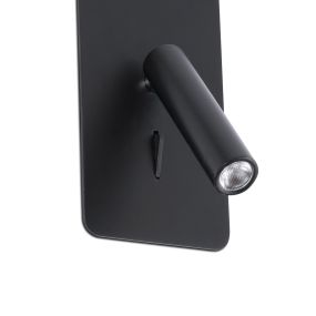 Faro Suau - Wandleuchte mit Schalter - 9,5 x 17 cm - 3W LED inkl. - mattschwarz