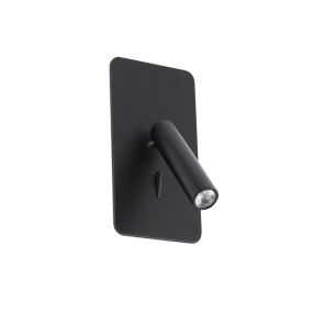 Faro Suau - Wandleuchte mit Schalter - 9,5 x 17 cm - 3W LED inkl. - mattschwarz
