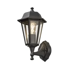 Konstsmide Budget Up - außenwandleuchte - 17,5 x 19 x 31 cm - IP23 - mattschwarz und transparent