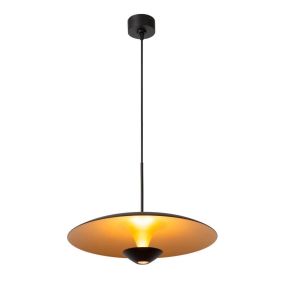 Lucide Kenneth - Pendelleuchte - Ø 40 x 170 cm - 12W dimmbare LED inkl - schwarz und matt gold