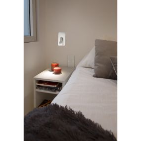 Faro Suau - Wandleuchte mit Schalter - 9,5 x 17 cm - 3W LED inkl. - Nickel satiniert