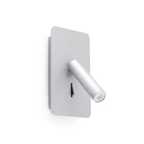 Faro Suau - Wandleuchte mit Schalter - 9,5 x 14 x 17 cm - 3W LED inkl. - silber