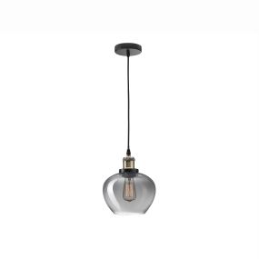 Nova Luce Cedro - Pendelleuchte - Ø 18 x 130 cm - Rauchglas
