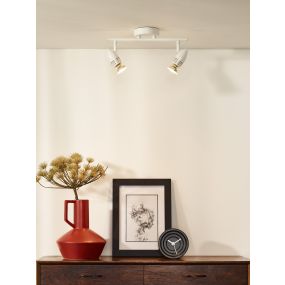 Lucide Caro - Aufbaustrahler - 32 x 9 x 13 cm - 2 x 5W LED inkl - weiß