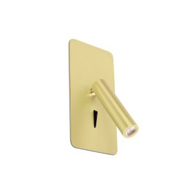 Faro Suau - Wandleuchte mit Schalter - 9,5 x 17 cm - 3W LED inkl. - satiniert gold