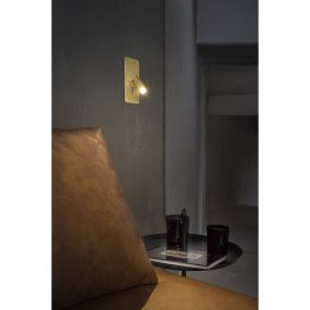 Faro Suau - Wandleuchte mit Schalter - 9,5 x 17 cm - 3W LED inkl. - satiniert gold