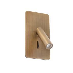Faro Suau - Wandleuchte mit Schalter - 9,5 x 17 cm - 3W LED inkl. - Bronze