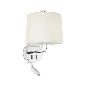 Faro Montreal - Wandleuchte mit Schalter - 21,5 x 19 x 39 cm - 3W LED inkl. - beige und chrom