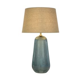 Searchlight Cameo - Tischleuchte - Ø 32 x 54 cm - blau und beige