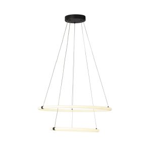 Searchlight Revolve - Pendelleuchte - Ø 59 x 150 cm - 28W dimmbare LED inkl - schwarz und opal