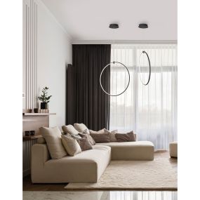 Nova Luce Ring - Pendelleuchte - 68 x 21 x 120 cm - 28W dimmbare LED inkl. - Sand schwarz