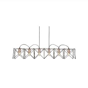 Searchlight Anthea - Hängeleuchte - 110 x 19 x 145 cm - Schwarz und Kupfer