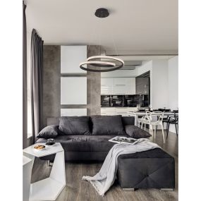 Nova Luce Grania - Pendelleuchte - Ø 55 x 120 cm - 25W dimmbare LED inkl. - Sand schwarz