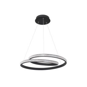 Nova Luce Grania - Pendelleuchte - Ø 55 x 120 cm - 25W dimmbare LED inkl. - Sand schwarz