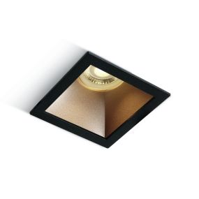 ONE Light Chill Out - Einbaustrahler - 84 x 84 mm, 76 x 76 mm Einbaumaß - Schwarz und Messing