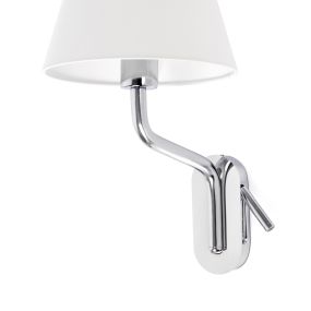 Faro Eterna Left - Wandleuchte - 21,5 x 20 x 16 cm - 1W LED inkl. - weiß und chrom
