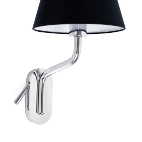 Faro Eterna Right - Wandleuchte - 21,5 x 20 x 16 cm - 1W LED inkl. - schwarz und chrom