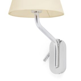 Faro Eterna Right - Wandleuchte - 21,5 x 20 x 16 cm - 1W LED inkl. - beige und chrom