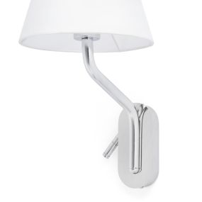 Faro Eterna Right - Wandleuchte - 21,5 x 20 x 16 cm - 1W LED inkl. - weiß und chrom